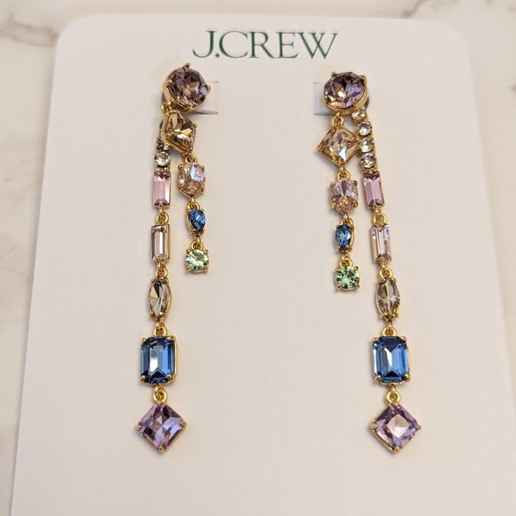 J.Crew Crystal Jacket Drop Earrings - Picture 4 of 5